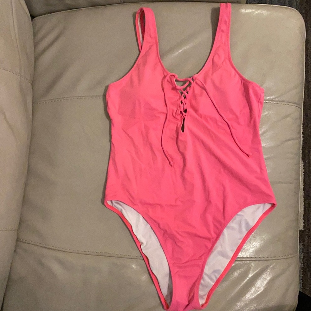 PINK Coral One-Piece Low Back Swimsuit